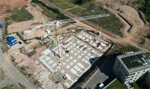 Zenz Massivhaus Baustelle im Baugebiet Trier Castelnau Mattheiser Wald
